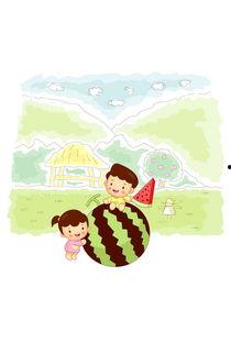 小孩吃瓜的诗句